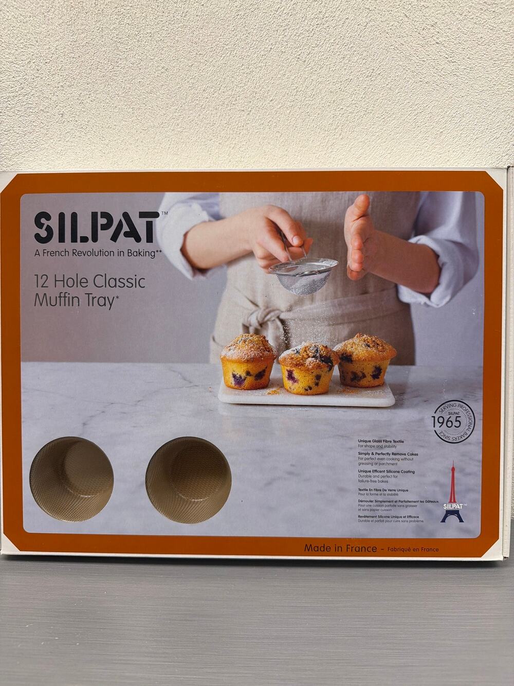 SILPAT Silicone 12 Hole Classic Muffin Tray Mold Flexible Cupcake Pan France